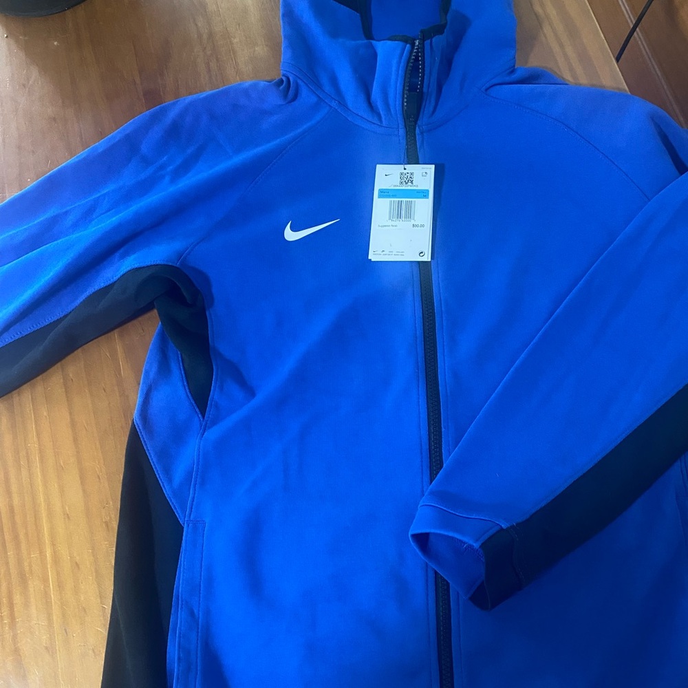 Nike Royal Blue zip up Hoodie with Black Details